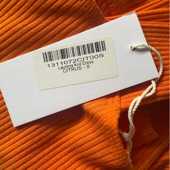 NWT REFORMATION Laurena Knit Dress Orange Bodycon S - Picture 10 of 11